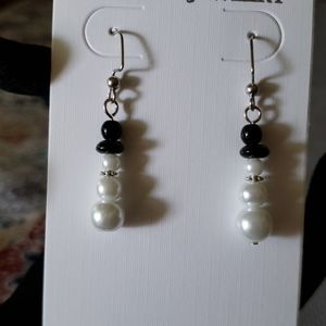 Handmade snowman earrings
